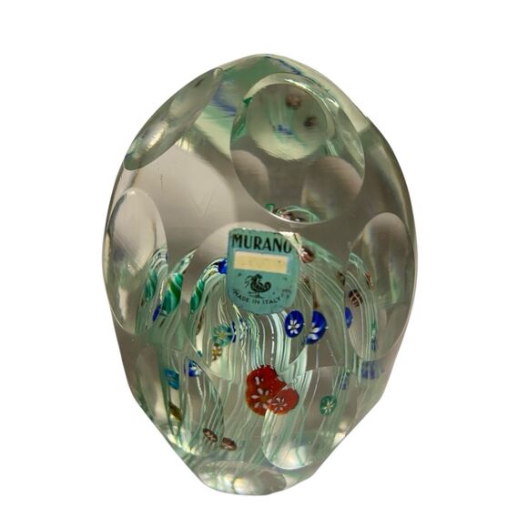 Fratelli Toso Large Faceted Millefiori Murano Paperweight - Picture 2 of 3